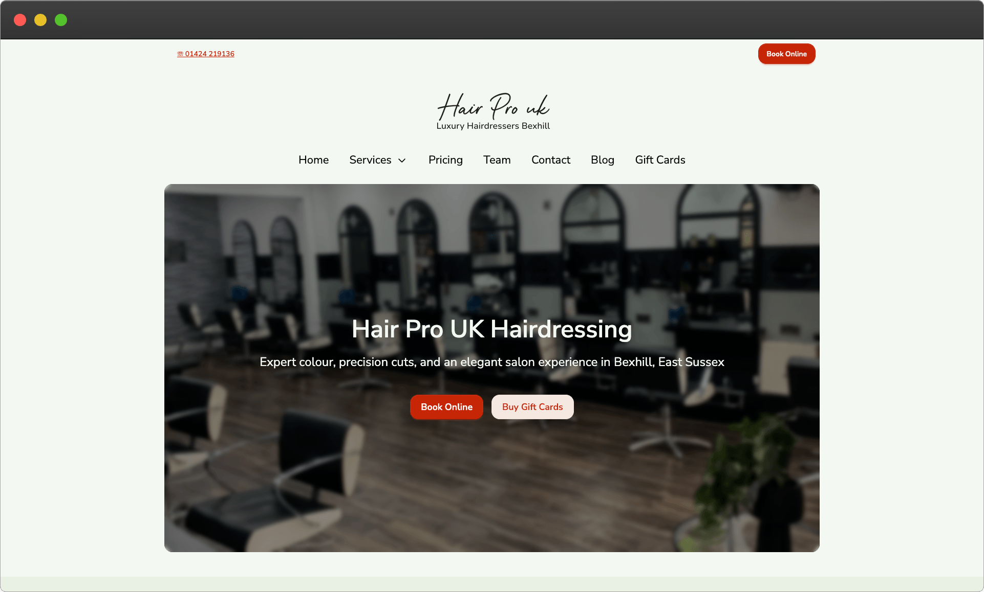 Screenshot of a website
