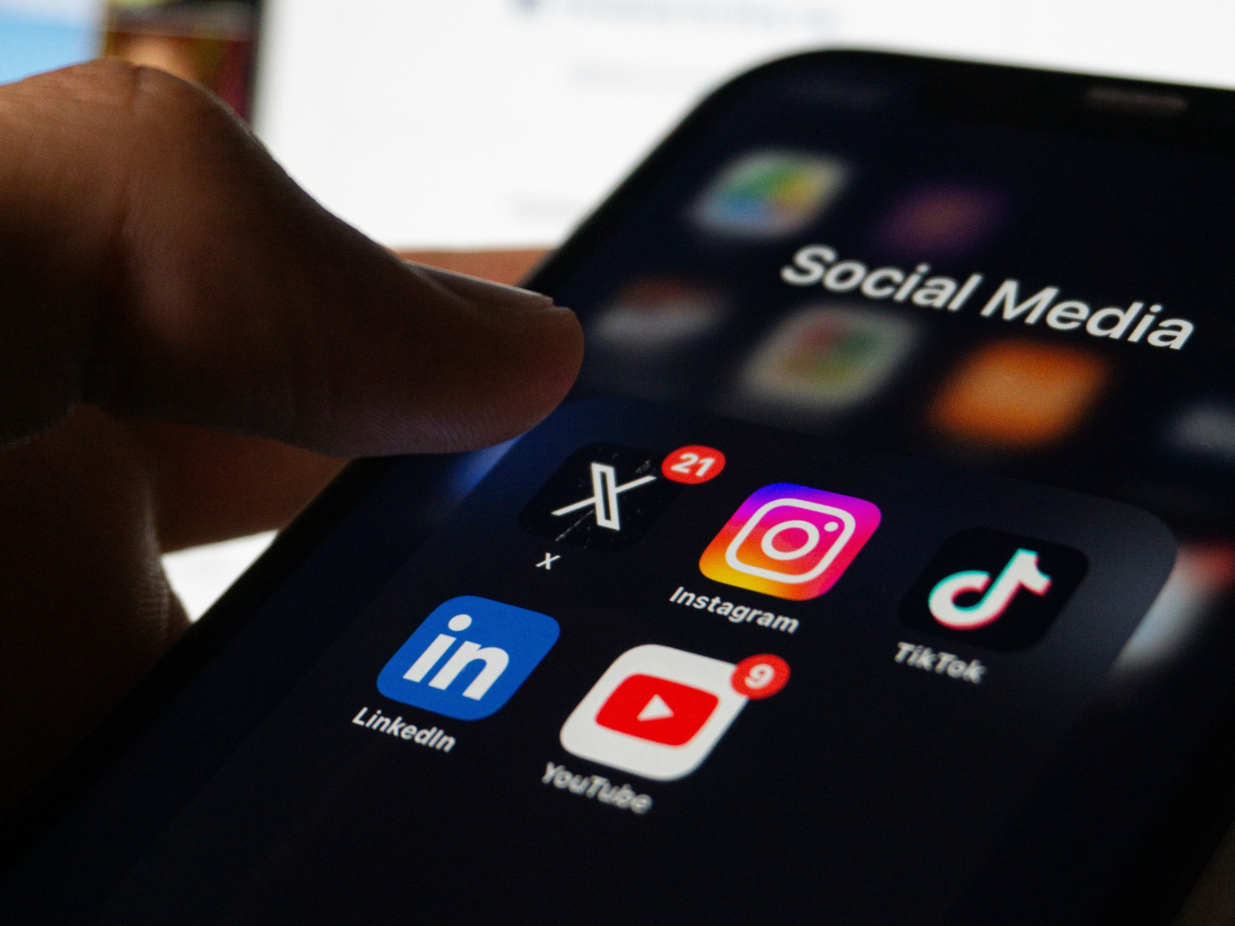 Phone with social media apps