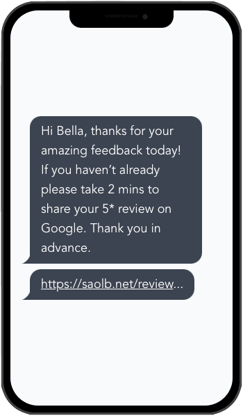 Review follow-up SMS