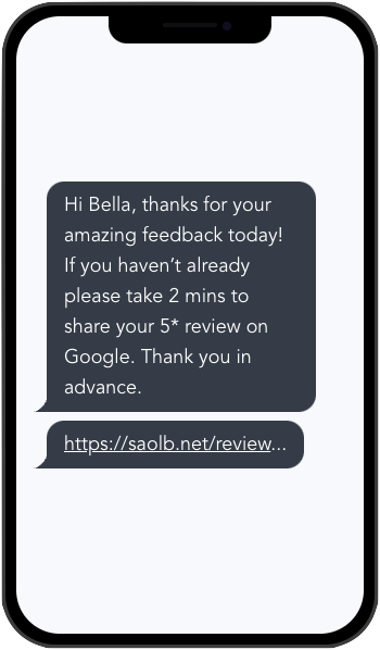 Review follow-up SMS