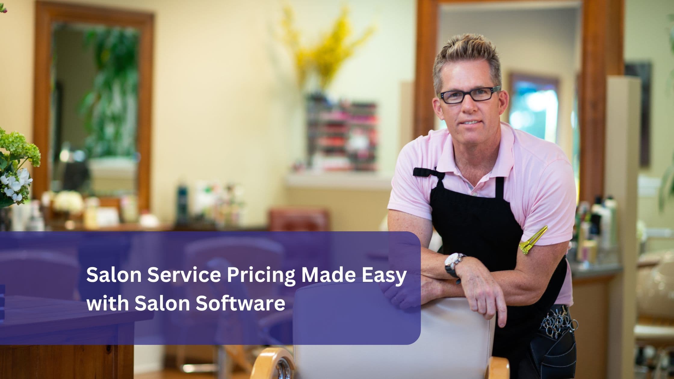 A confident salon owner in a stylish salon, showcasing how salon software simplifies service pricing for profitability and efficiency.